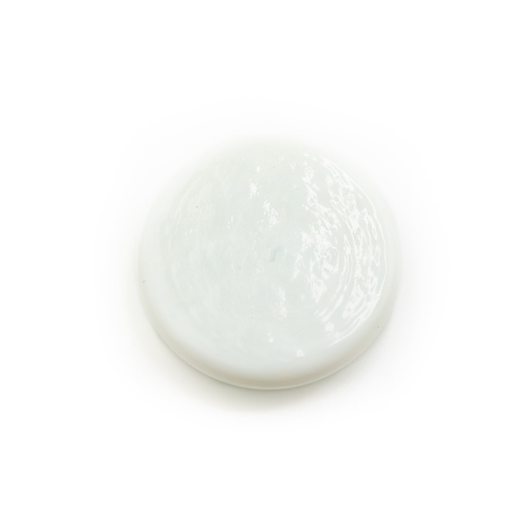 Nazar/mauvais œil en lampwork blanc plat fait main, 2,5 cm