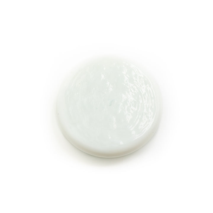 Nazar/mauvais œil en lampwork blanc plat fait main, 2,5 cm