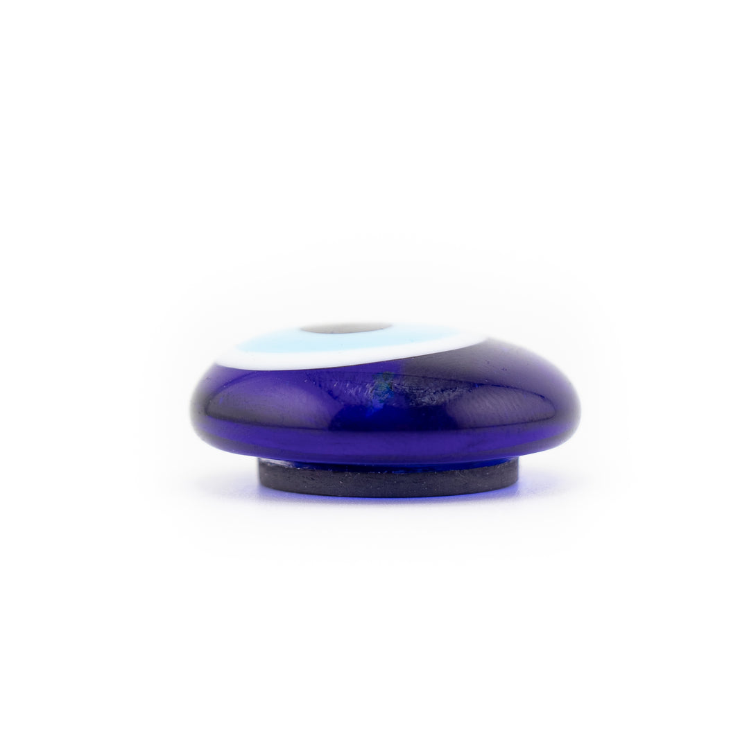Aimant Nazar/Mauvais Œil plat fait main en verre soufflé, 2,5 cm