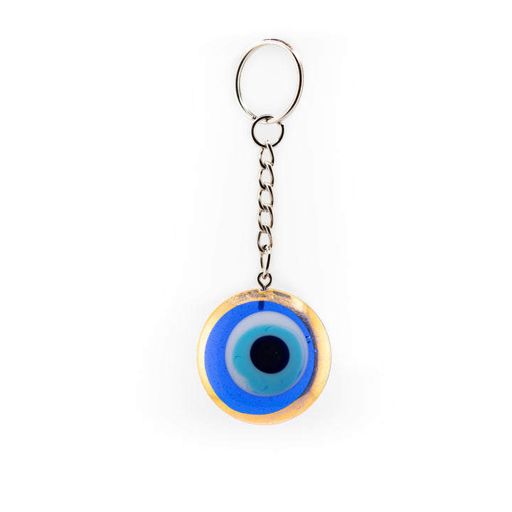 Porte-clés plaqué or Nazar/Mauvais œil, 2,5 cm