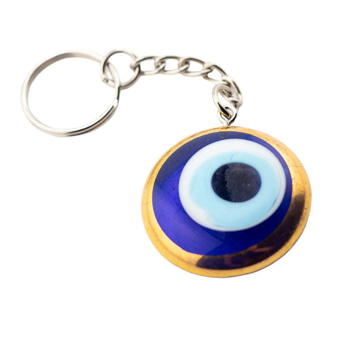 Porte-clés plaqué or Nazar/Mauvais œil, 2,5 cm