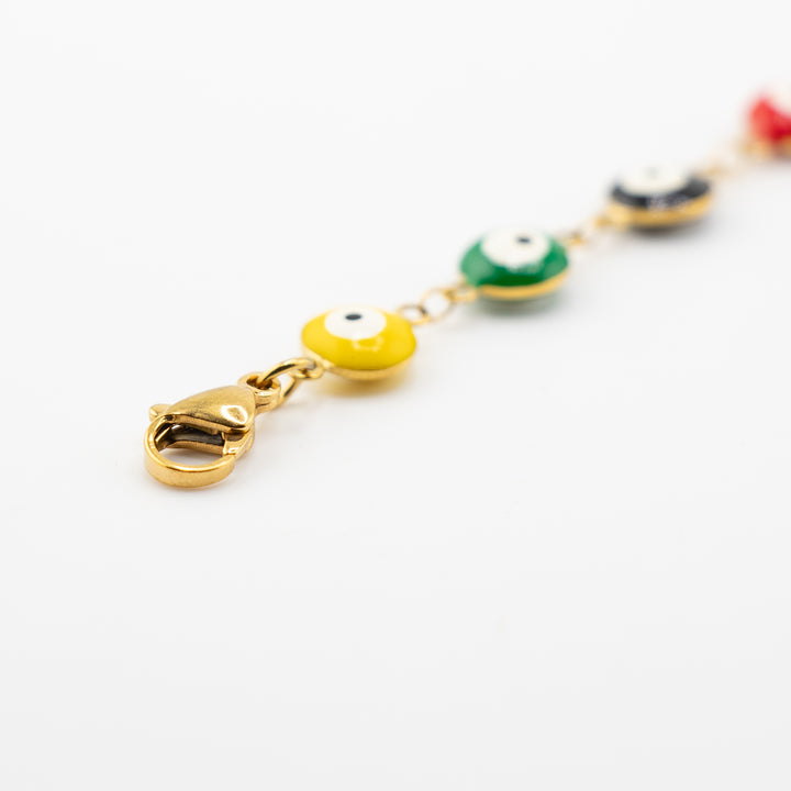 Bracelet de cheville plaqué or Nazar/Mauvais œil