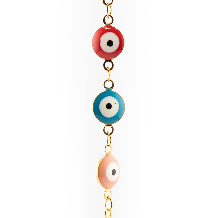 Bracelet de cheville plaqué or Nazar/Mauvais œil