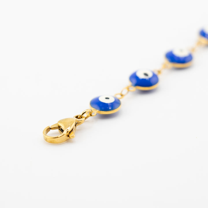 Bracelet de cheville plaqué or Nazar/Mauvais œil