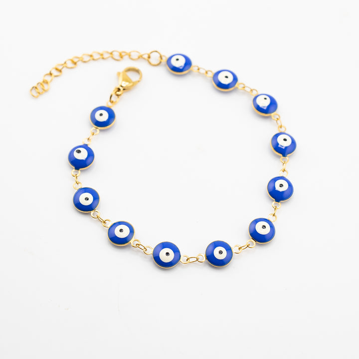 Bracelet de cheville plaqué or Nazar/Mauvais œil