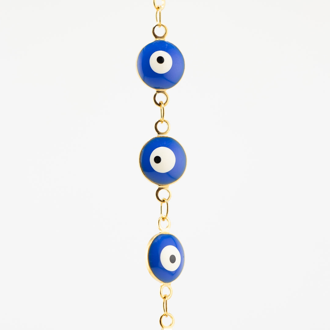 Bracelet de cheville plaqué or Nazar/Mauvais œil