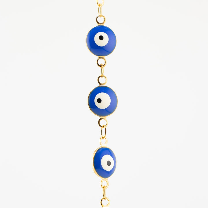 Bracelet de cheville plaqué or Nazar/Mauvais œil
