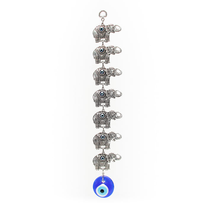 Authentic Nazar/Evil Eye Wall Decor with Elephant Figure, 17" Inch