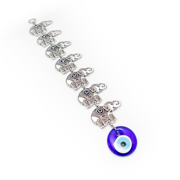Authentic Nazar/Evil Eye Wall Decor with Elephant Figure, 17" Inch