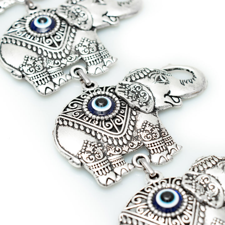 Authentic Nazar/Evil Eye Wall Decor with Elephant Figure, 17" Inch