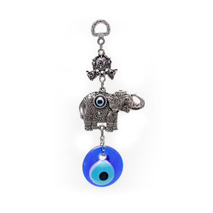 Authentic Nazar/Evil Eye Wall Decor with Elephant Figure, 7" Inch