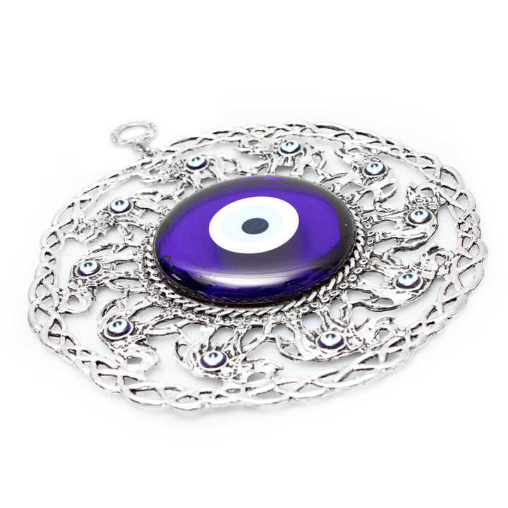 Authentic Nazar/Evil Eye Wall Decor with Elephant Figure, 8" Inch