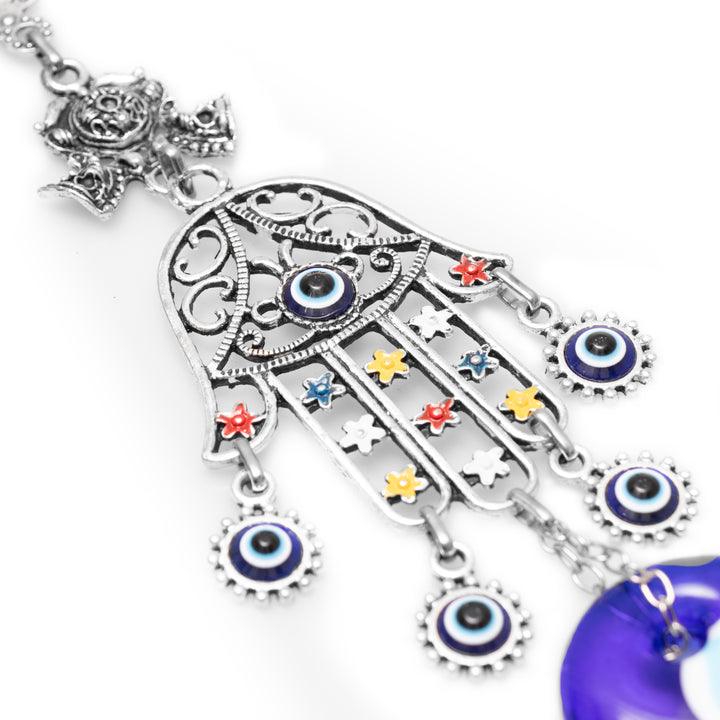 Authentic Nazar/Evil Eye Wall Decor with Hamsa Hand, 9" Inch