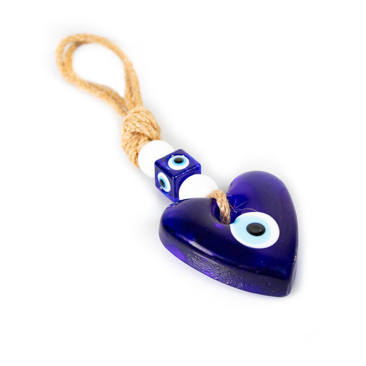 Nazar/Evil Eye Heart Shaped Hanging Decor, 8" Inch