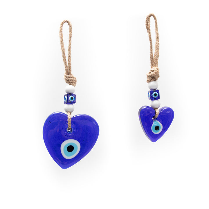Nazar/Evil Eye Heart Shaped Hanging Decor, 8" Inch