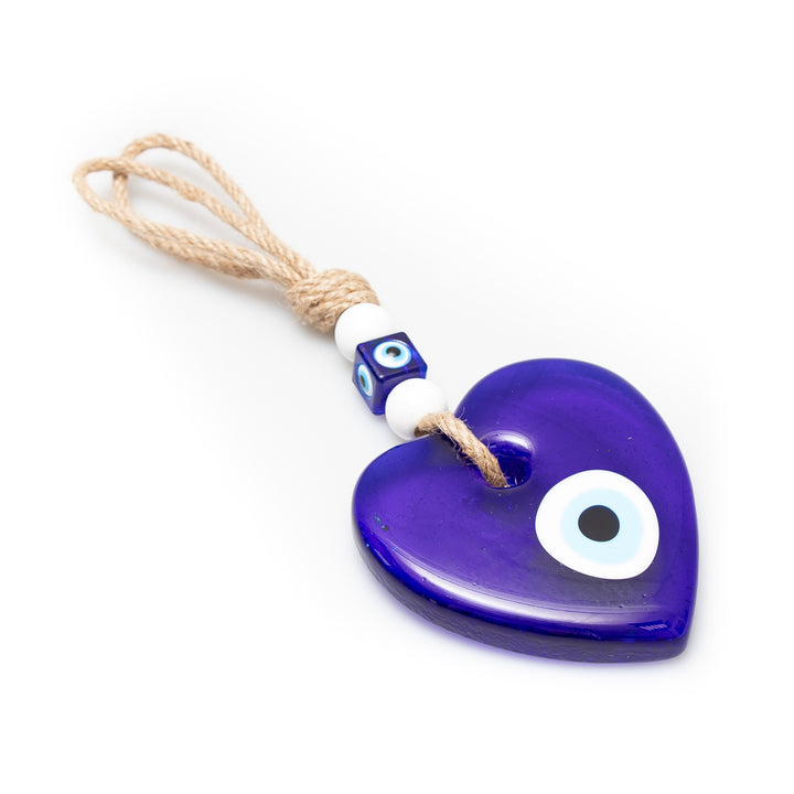 Nazar/Evil Eye Heart Shaped Hanging Decor, 10" Inch