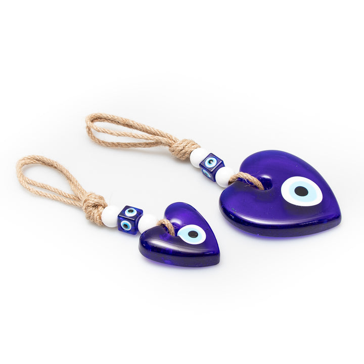 Nazar/Evil Eye Heart Shaped Hanging Decor, 10" Inch