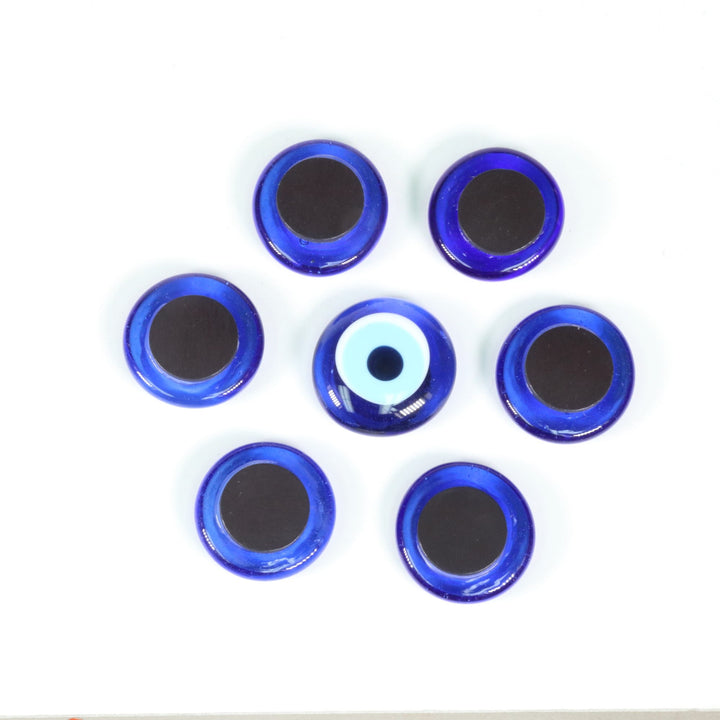 Handmade Flat Lampwork Nazar/Evil Eye Magnet, 1" Inch