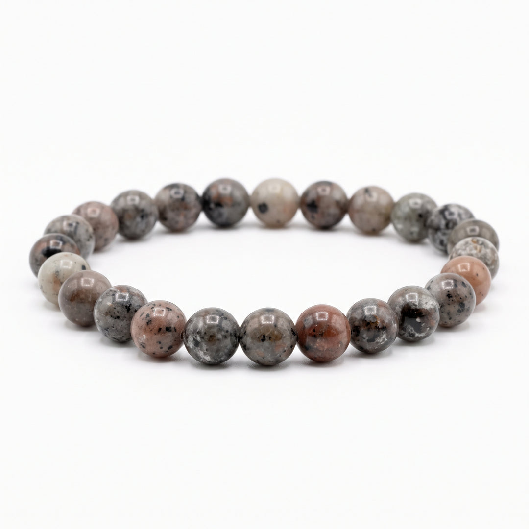 Fluorescent Syenite Metal-Free Stretch Bracelet – 8mm UV Reactive Stone Jewelry