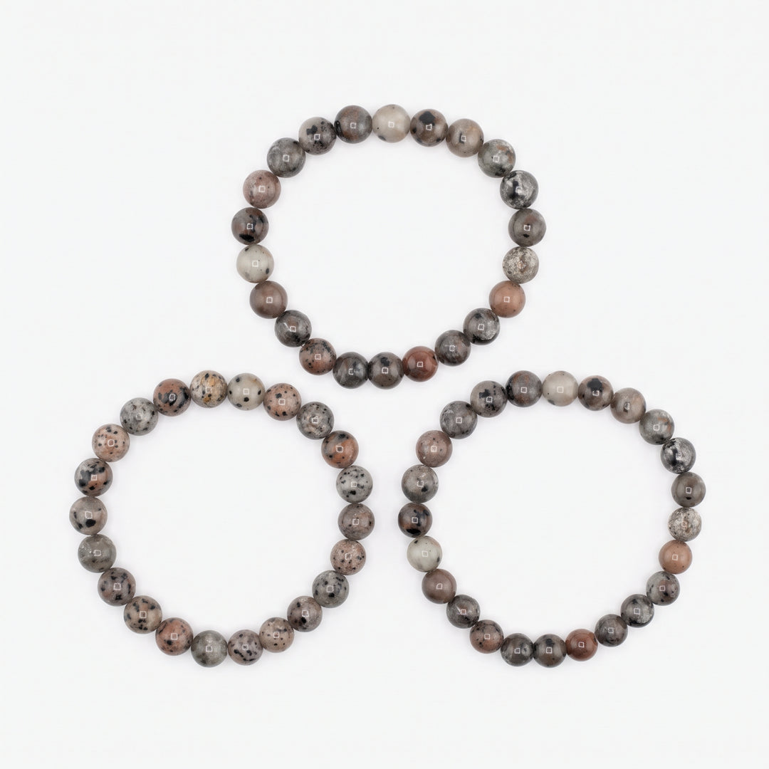 Fluorescent Syenite Metal-Free Stretch Bracelet – 8mm UV Reactive Stone Jewelry