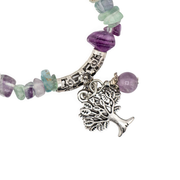 Natural Fluorite Chip Stone Bracelet – Metal-Free, 5-8mm, view 3