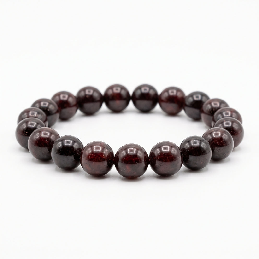 Deep Red Garnet Metal-Free Stretch Bracelet – 8mm Natural Stone Jewelry