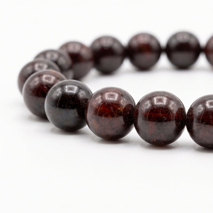 Deep Red Garnet Metal-Free Stretch Bracelet – 8mm Natural Stone Jewelry