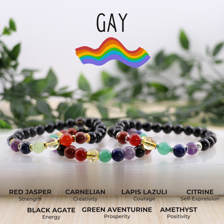 Gay - LGBTQ Natural Gemstone Bracelets