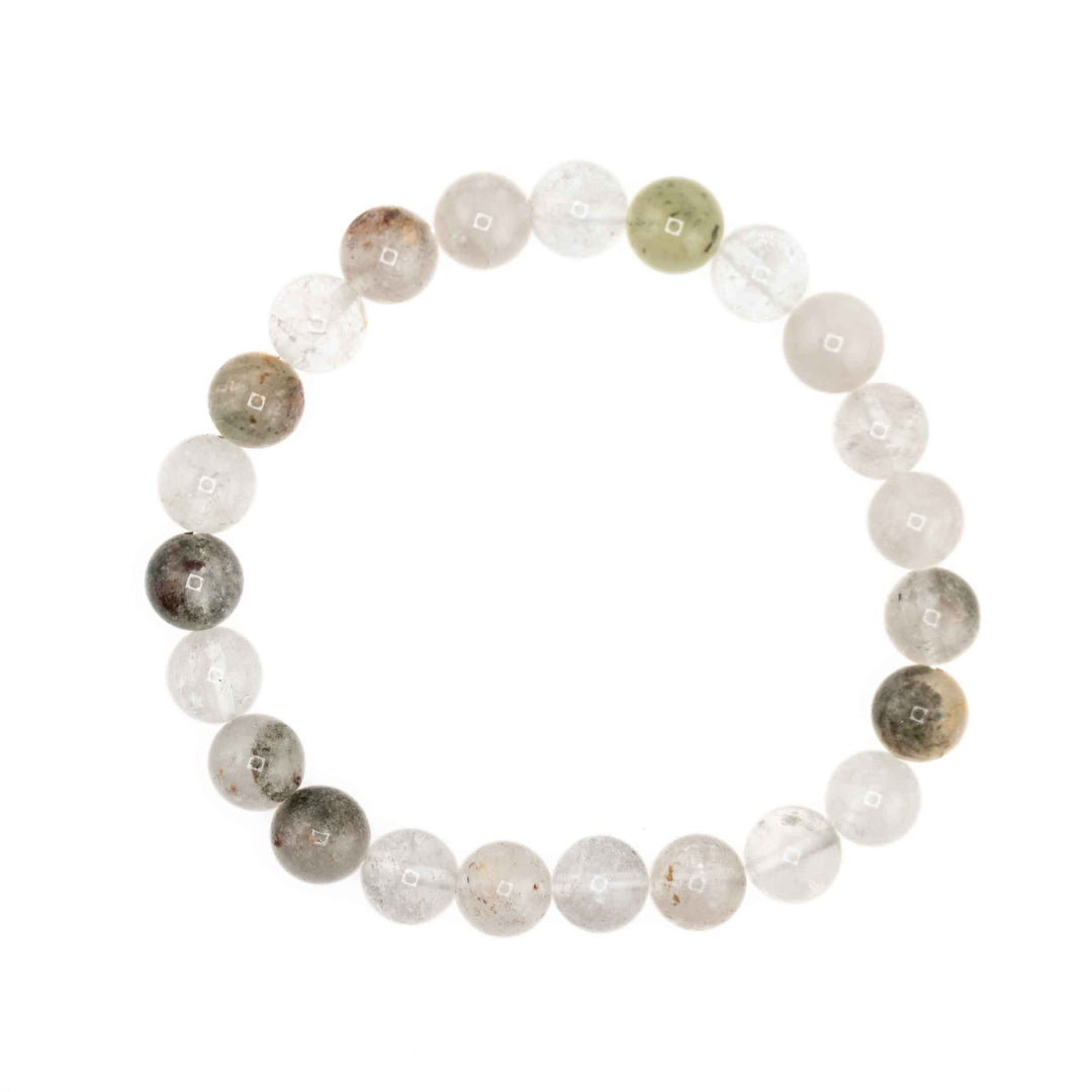 Ghost Phantom Lodolite Metal-Free Stretch Bracelet – 8mm Garden Quartz Jewelry