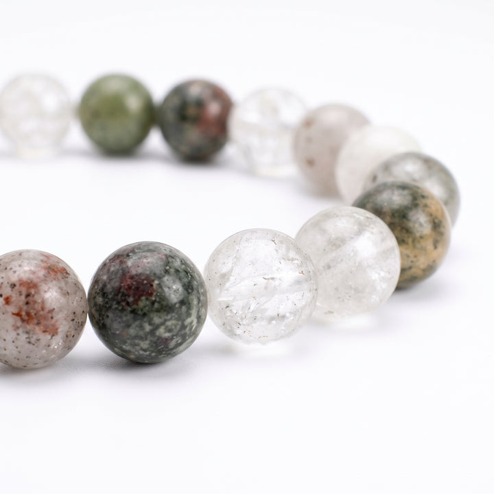 Ghost Phantom Lodolite Metal-Free Stretch Bracelet – 8mm Garden Quartz Jewelry