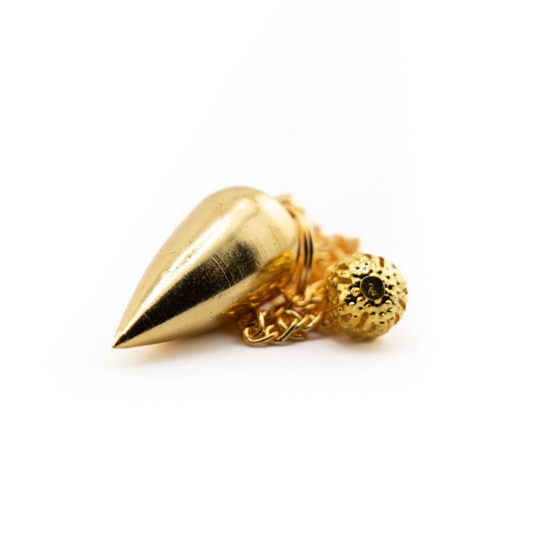 Golden Brass Pendulum for Divination & Dowsing – Cone-Shaped Energy Tool for Clarity & Guidance