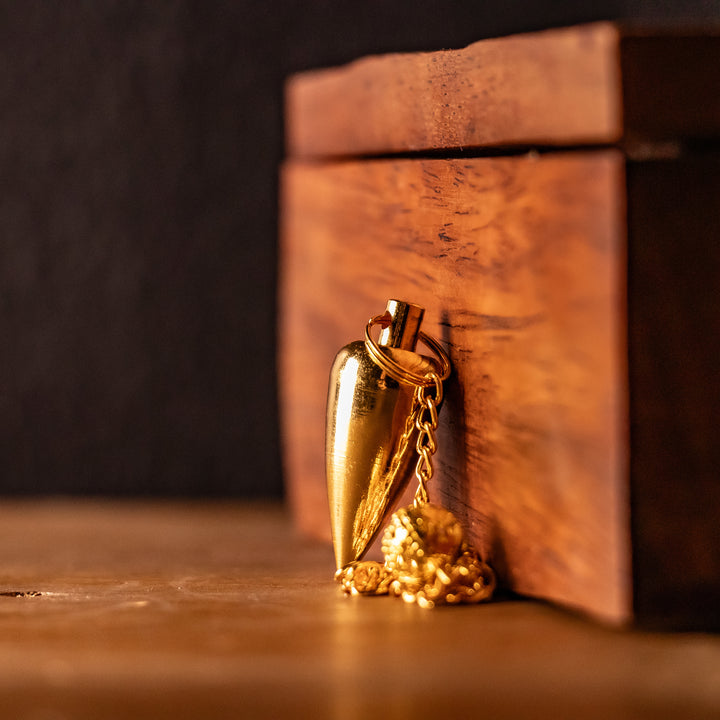 Golden Brass Pendulum for Divination & Dowsing – Cone-Shaped Energy Tool for Clarity & Guidance