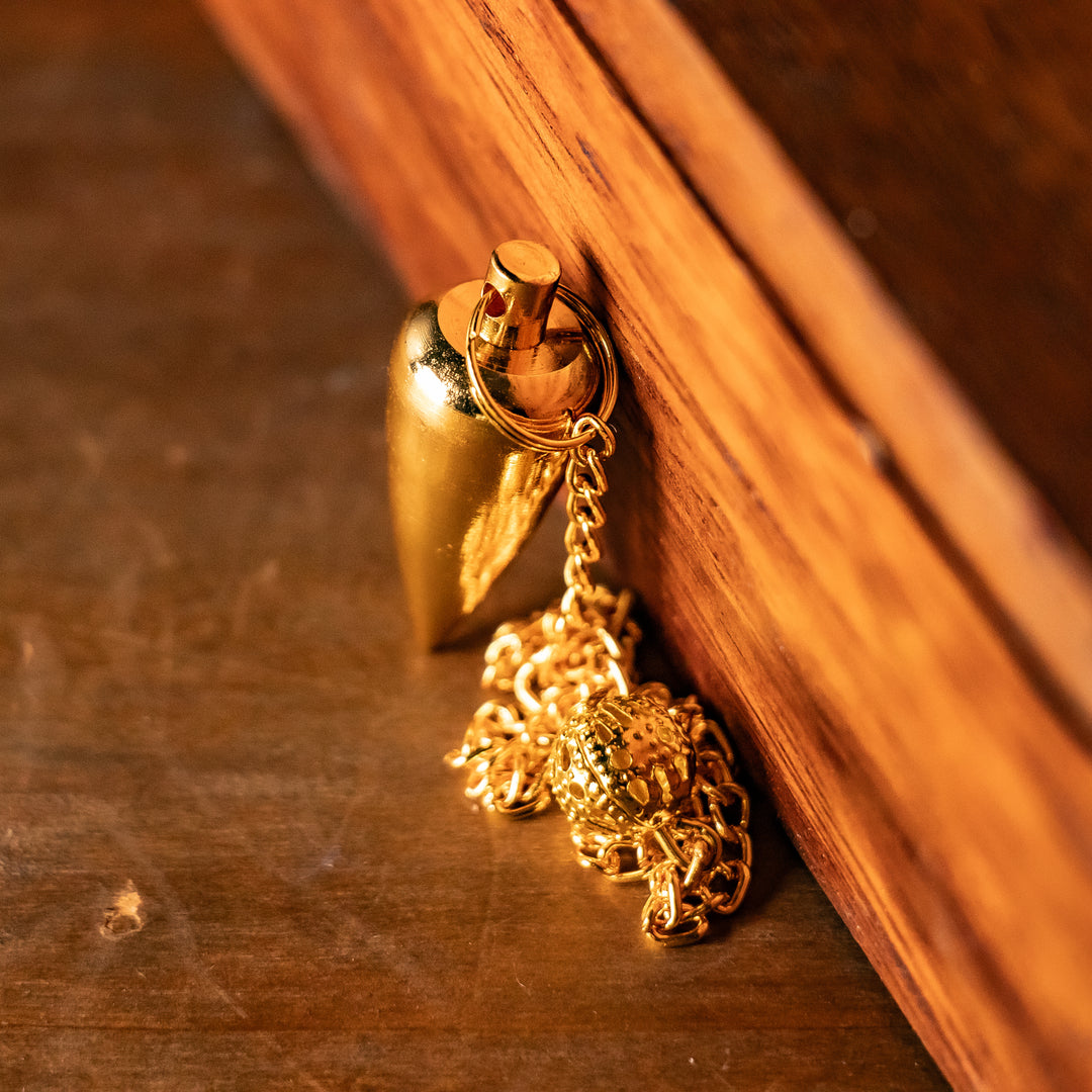 Golden Brass Pendulum for Divination & Dowsing – Cone-Shaped Energy Tool for Clarity & Guidance