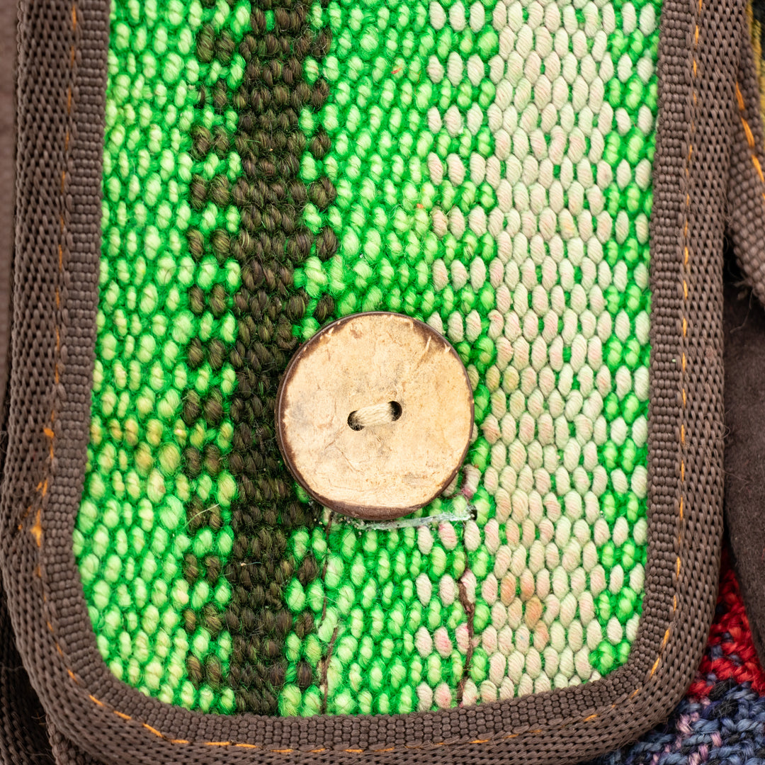 Authentic Turkish Bohemian Crossbody Satchels – Meadow Green & Sunset Stripe