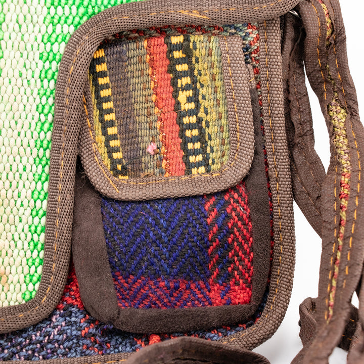 Authentic Turkish Bohemian Crossbody Satchels – Meadow Green & Sunset Stripe