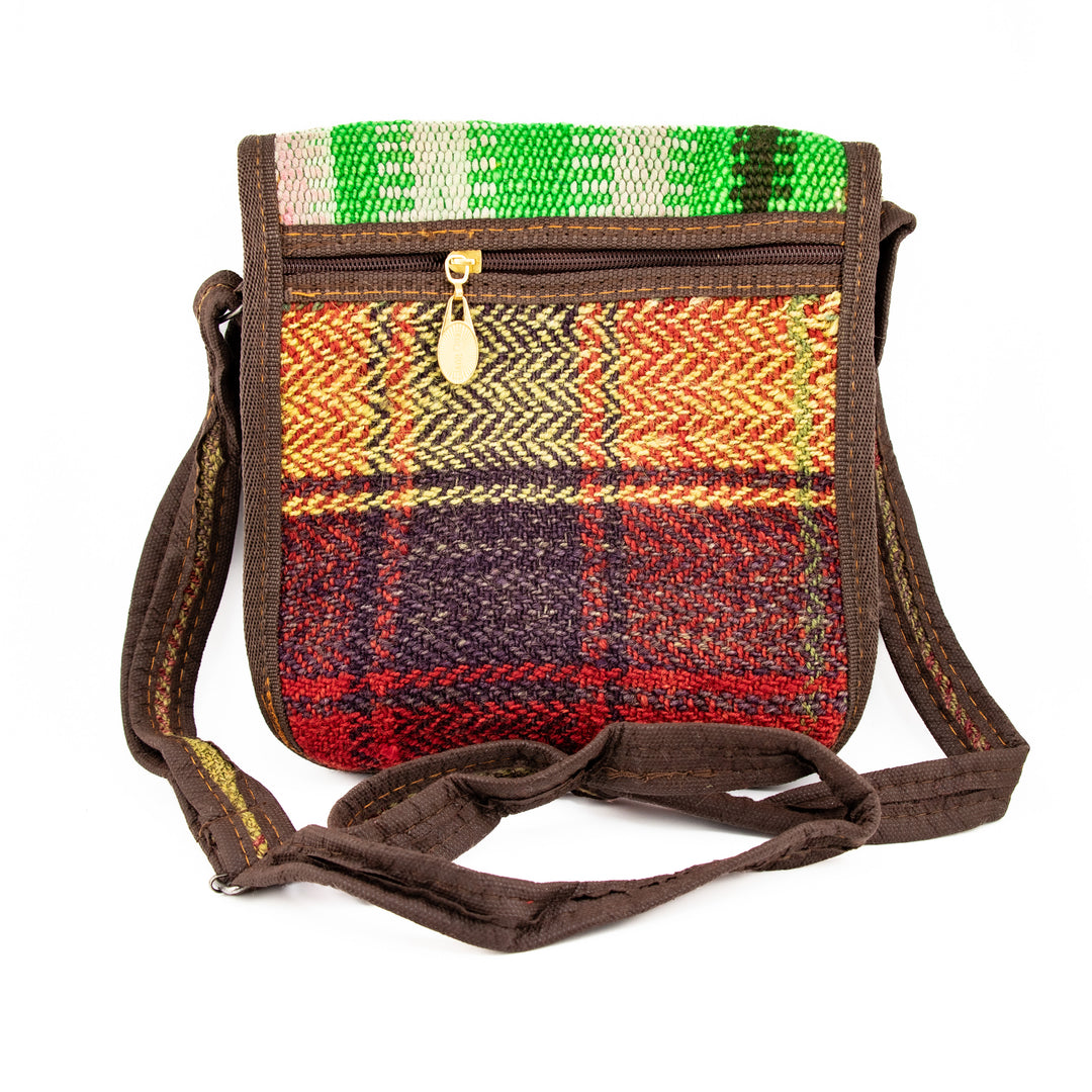 Authentic Turkish Bohemian Crossbody Satchels – Meadow Green & Sunset Stripe