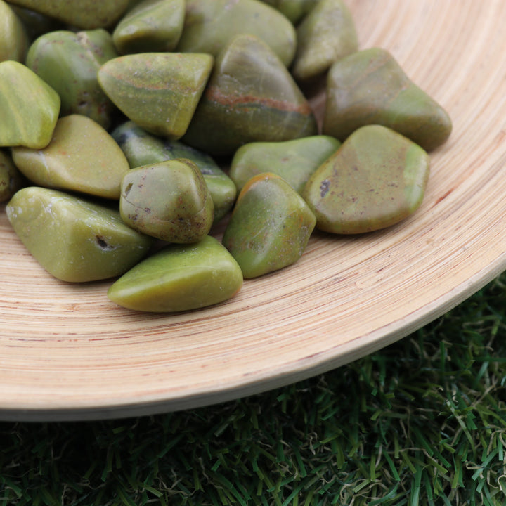 Natural Green Opal Tumbled Stone - Polished Gems for Mindful Living