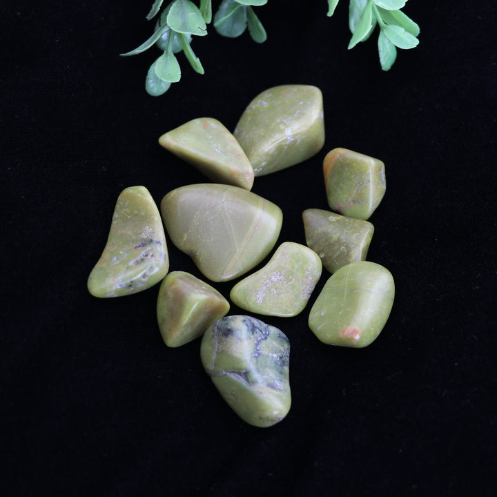 Natural Green Opal Tumbled Stone - Polished Gems for Mindful Living