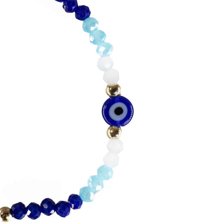 Handcrafted Nazar-Evil Eye Glass Bracelet, Multicolor Protection Accessory