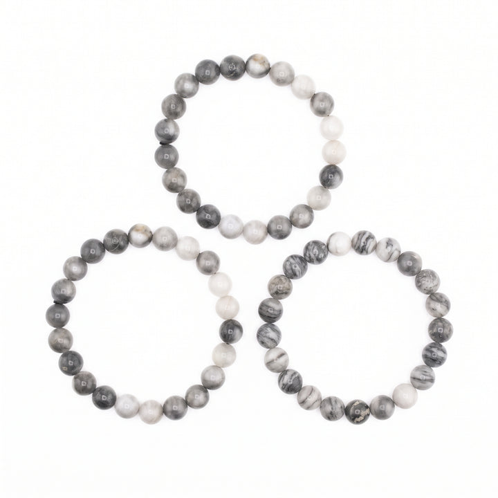 Hawk's Eye Metal-Free Stretch Bracelet – 8mm Natural Stone Jewelry