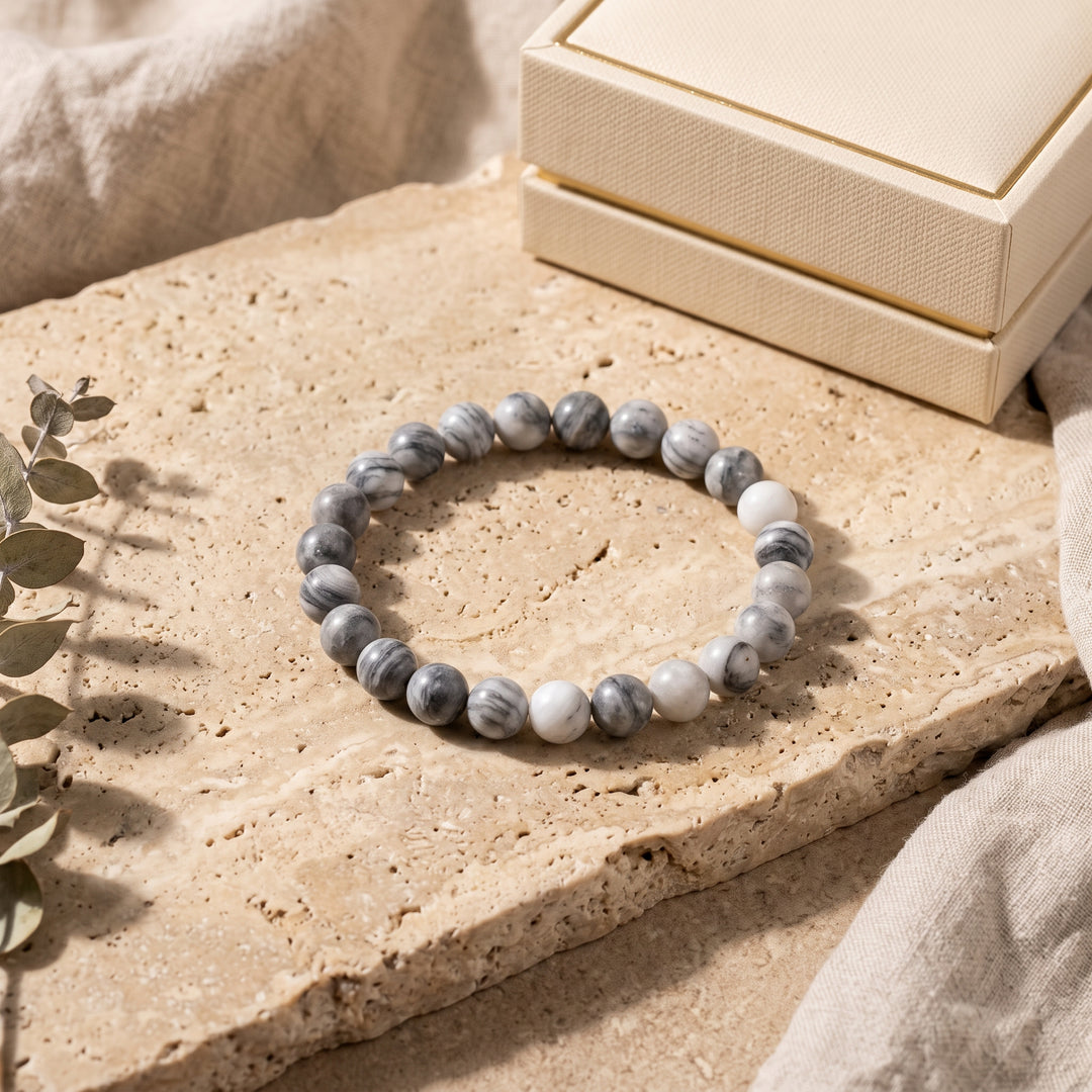 Hawk's Eye Metal-Free Stretch Bracelet – 8mm Natural Stone Jewelry