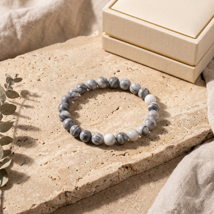 Hawk's Eye Metal-Free Stretch Bracelet – 8mm Natural Stone Jewelry