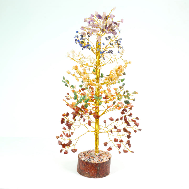 7 Chakra Healing Crystal Tree - Natural Wooden Base | Spiritual Home Decor for Positive Energy