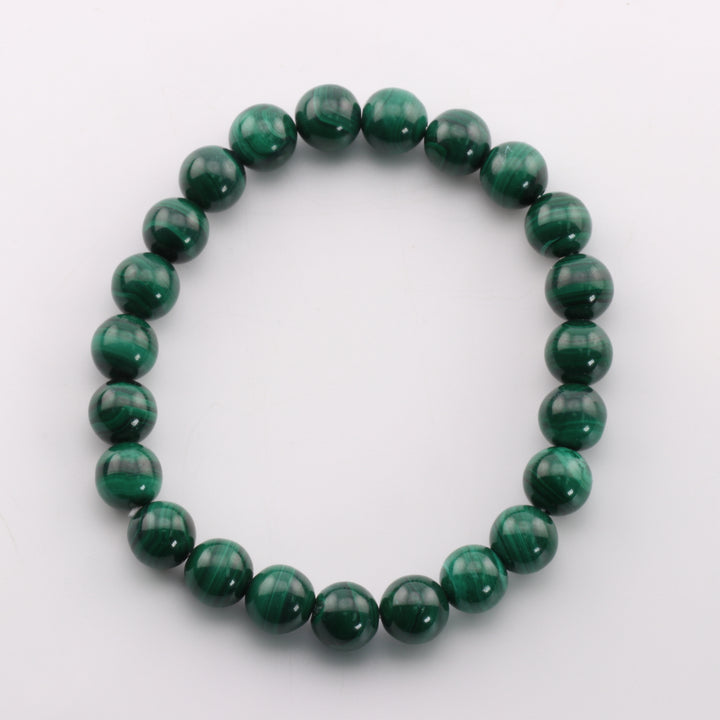 Natural Malachite Bracelet - Metal Free, 8mm