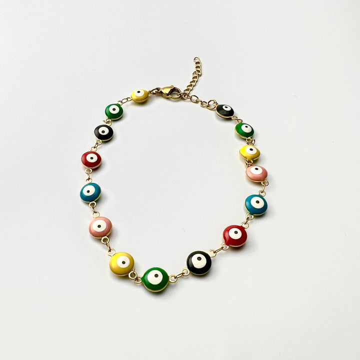 Gold Plated Nazar/Evil Eye Anklet