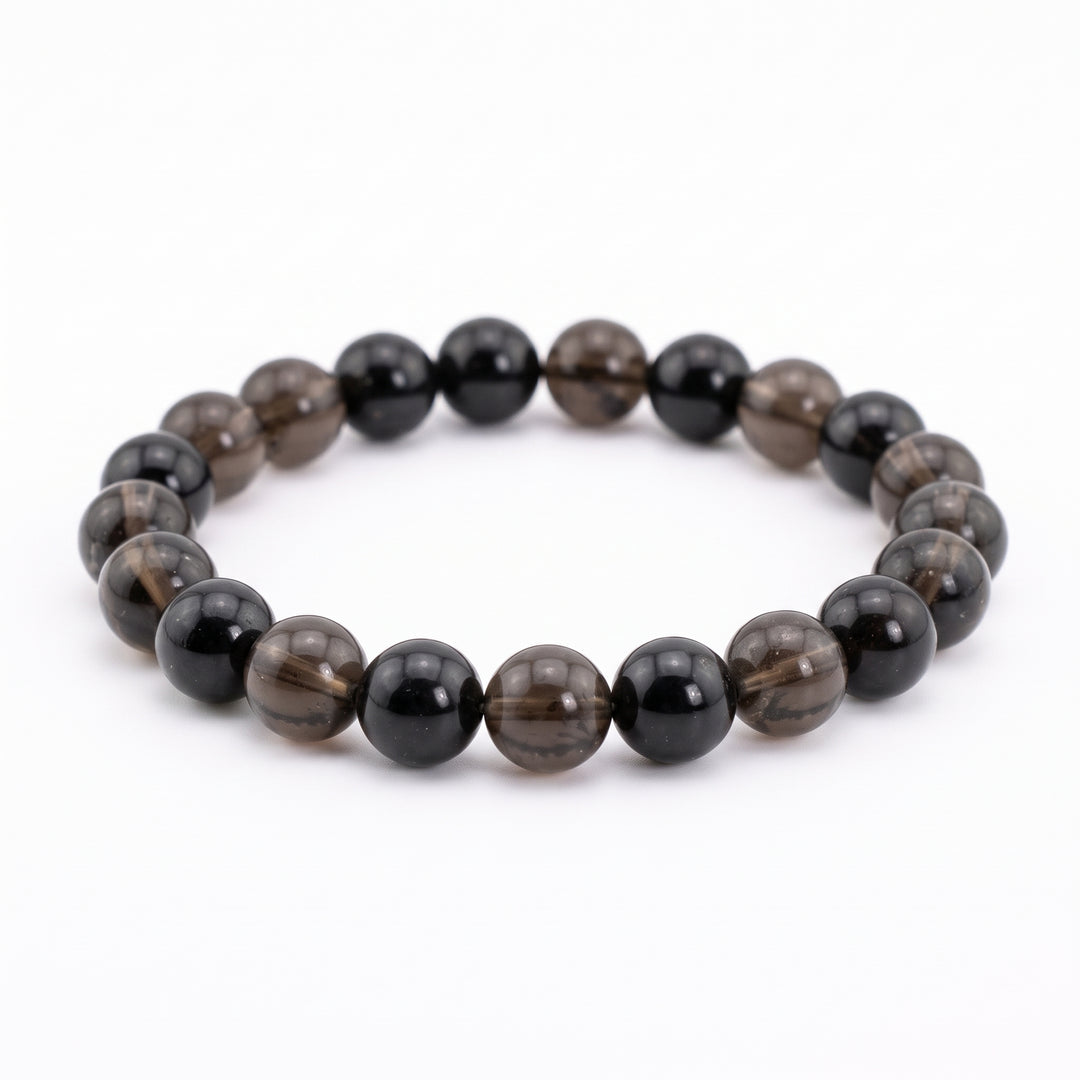 Ice Obsidian Metal-Free Stretch Bracelet – 8mm Translucent Stone Jewelry