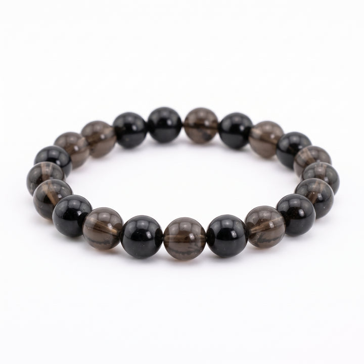 Ice Obsidian Metal-Free Stretch Bracelet – 8mm Translucent Stone Jewelry