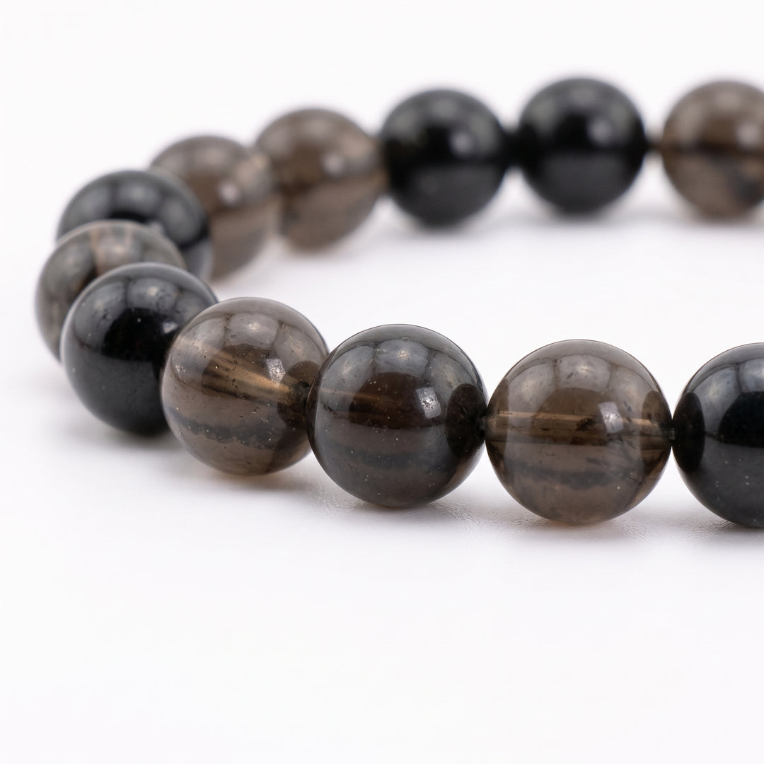 Ice Obsidian Metal-Free Stretch Bracelet – 8mm Translucent Stone Jewelry