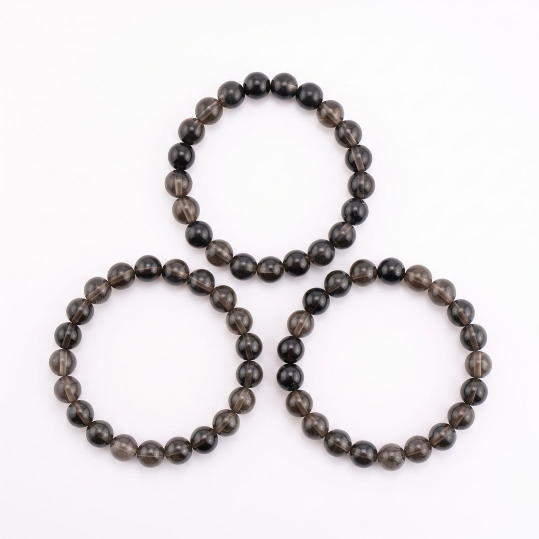 Ice Obsidian Metal-Free Stretch Bracelet – 8mm Translucent Stone Jewelry