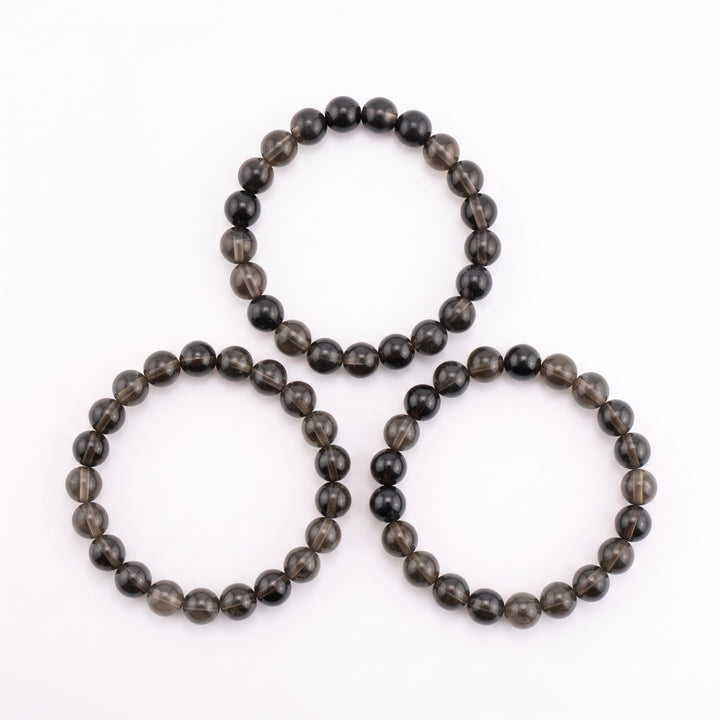 Ice Obsidian Metal-Free Stretch Bracelet – 8mm Translucent Stone Jewelry